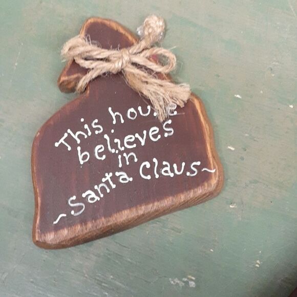 8 pc. Set of the "Spirit of Chrismas" wood ornaments and handmade star - Picture 3 of 15